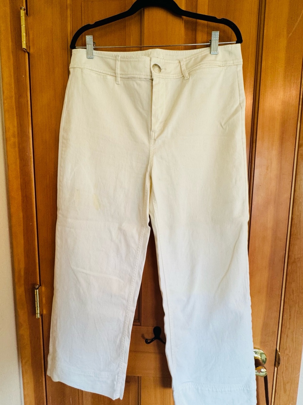 LOFT Ivory Wide-Leg Trousers